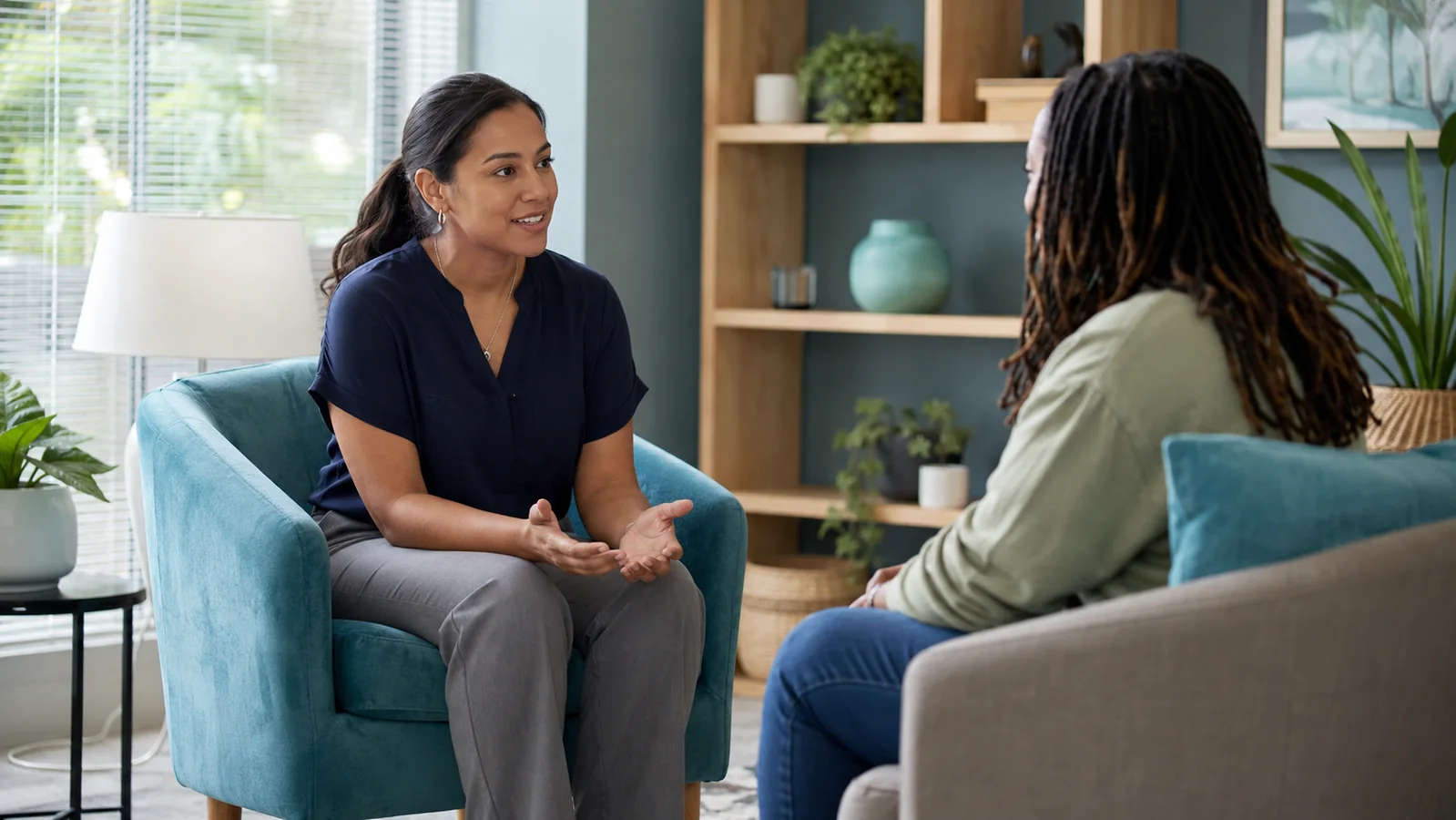 Behavioral health professional supporting a client