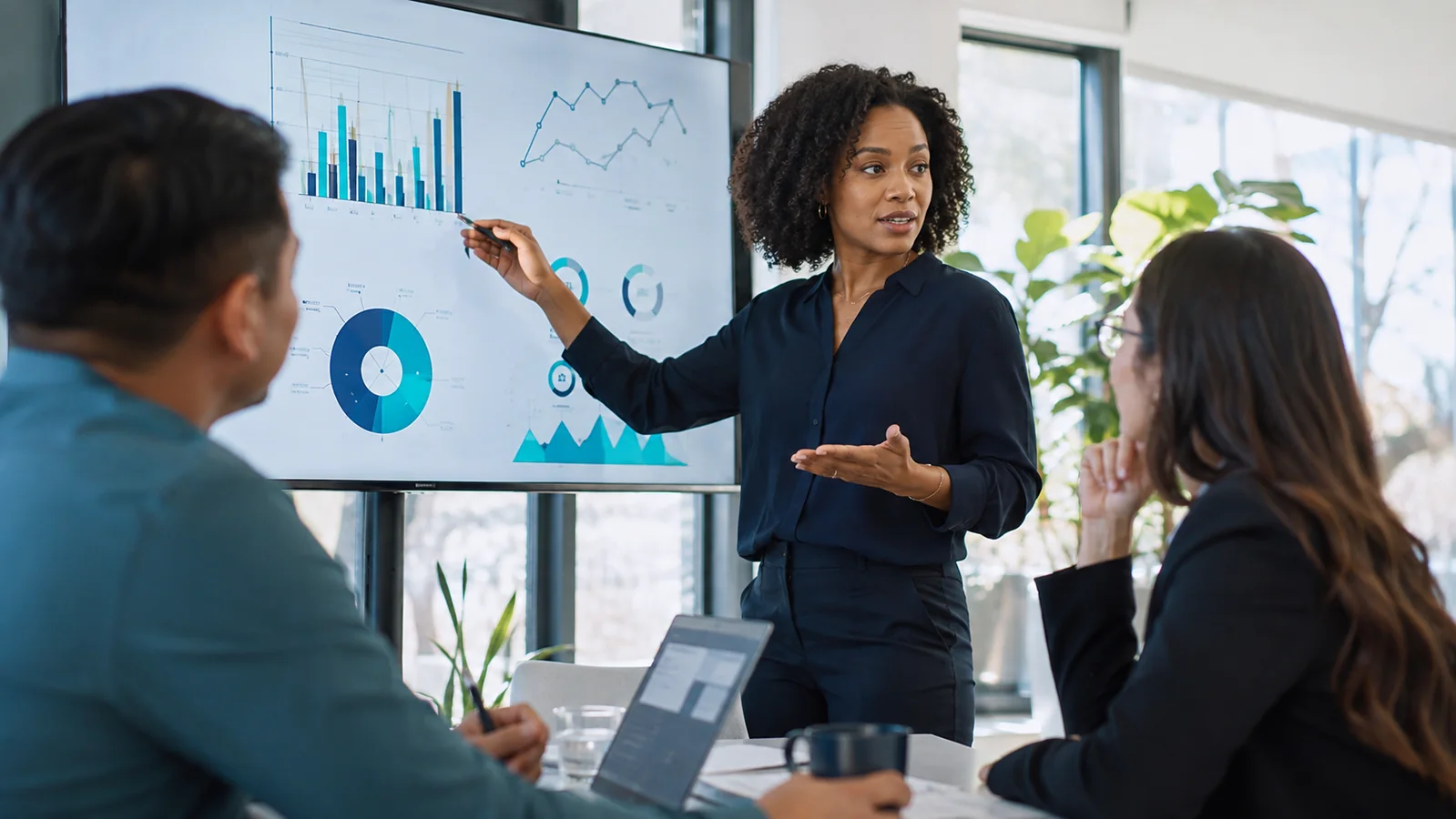Business analyst collaborating in a professional workplace